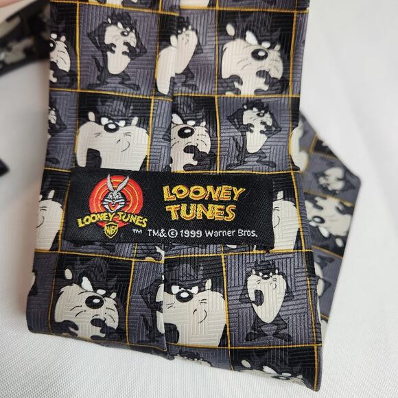Tazmanian Devil Looney Tunes Tie Mens Dress Neck Cartoon 1999 Warner Bros. OS - Picture 2 of 6